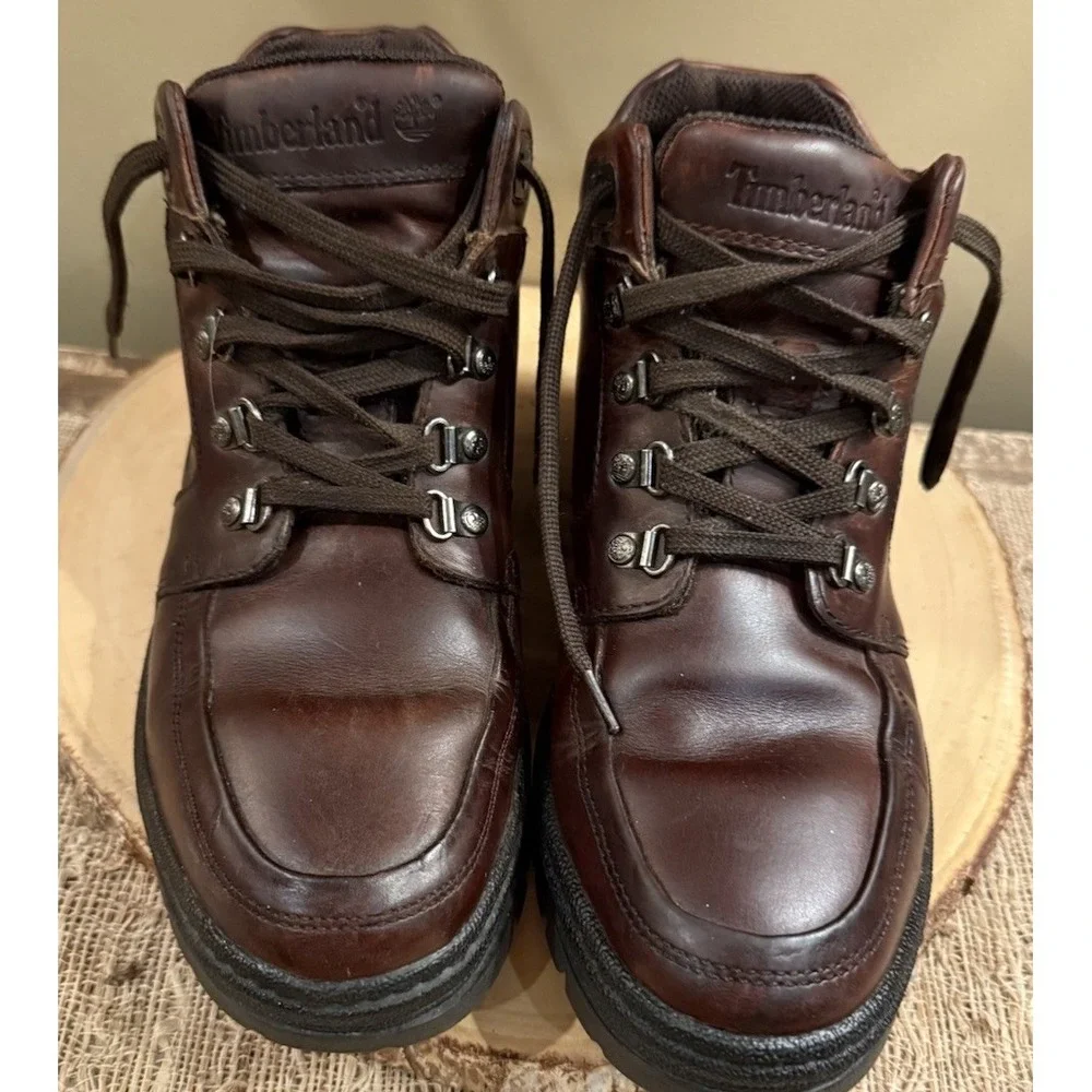Timberland US Men's‎ Size 10M mahogany Leather Chukka Lace Boots Style 69035